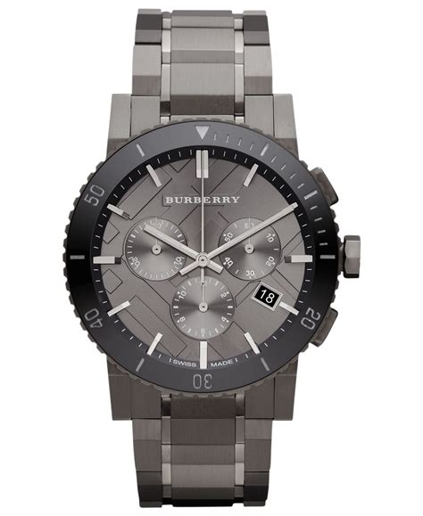 burberry mens swiss watch|burberry mens gunmetal watch.